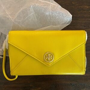 Tory Burch Vibrant Yellow Wristlet Clutch